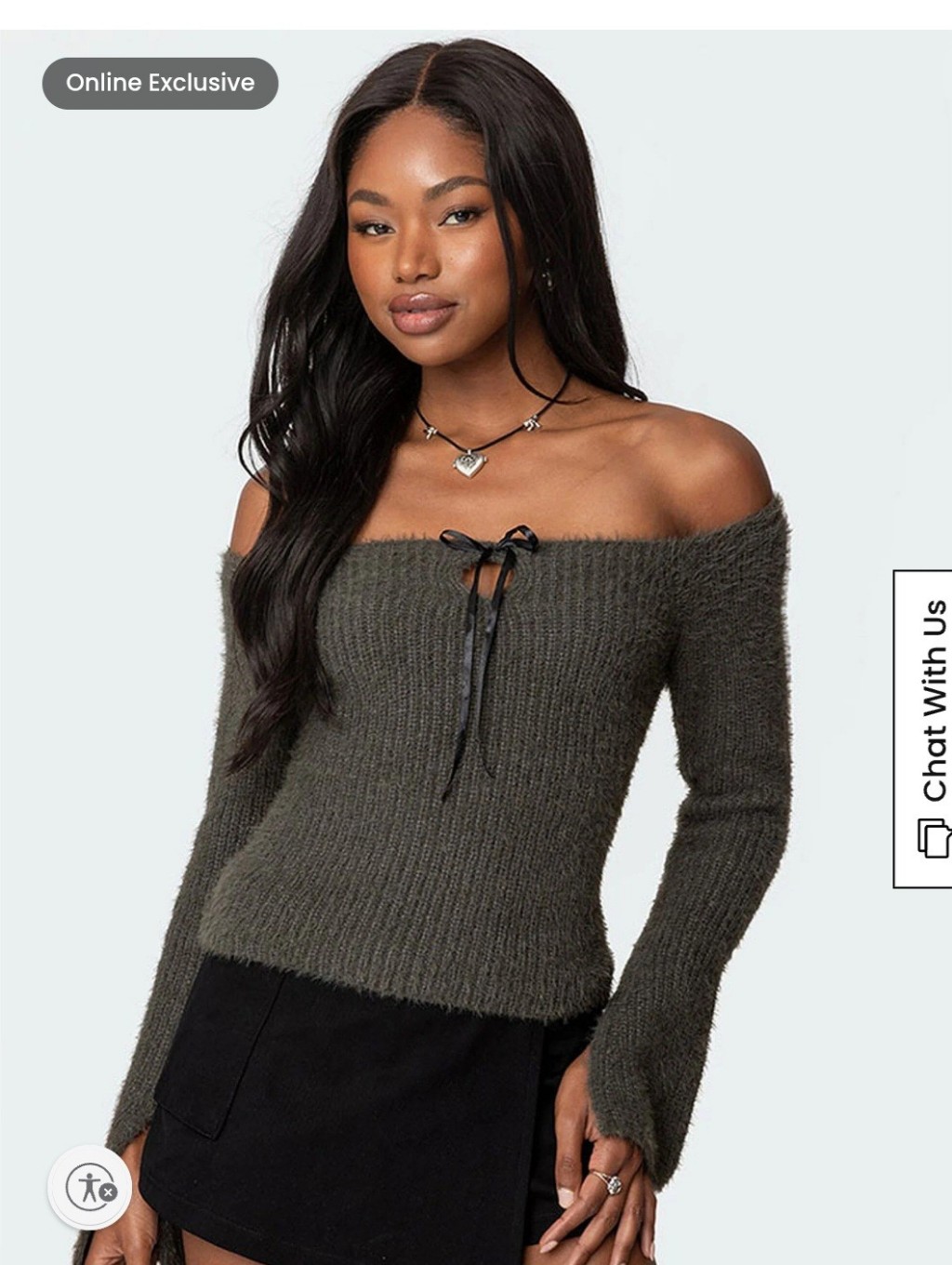Edikted Gray Green Size Small Sweater